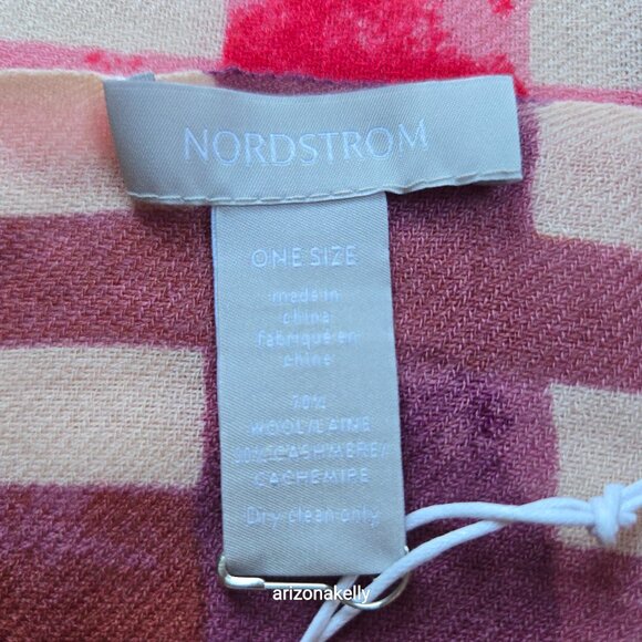 NWT Wool Cashmere Lightweight Scarf Nordstrom Pink Purple - Picture 7 of 11